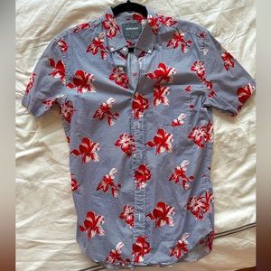 Bonobos Men’s Short Sleeve Riviera Shirt - Striped/Floral/Aloha - Small Slim